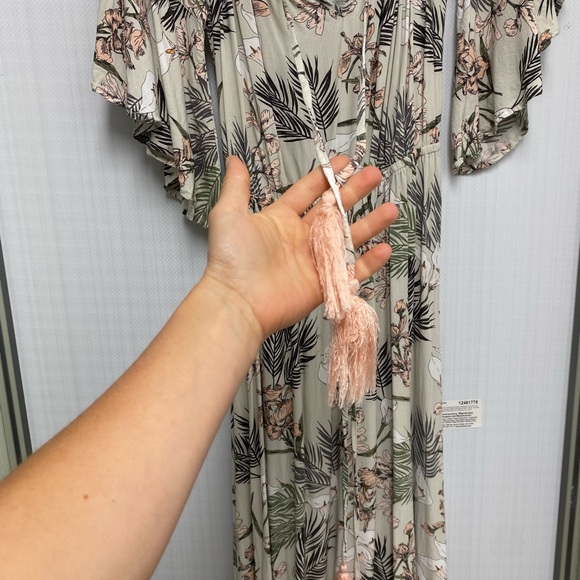 Cream Ruffled Wrap Maxi Dress - Picture 4 of 6